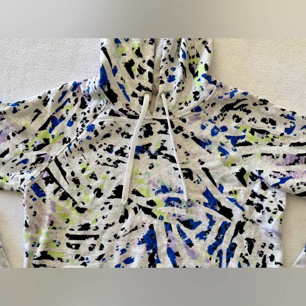 Calvin Klein Performance Cropped Hoodie Colorful Sketchy Animal Print Size Small - Picture 7 of 11